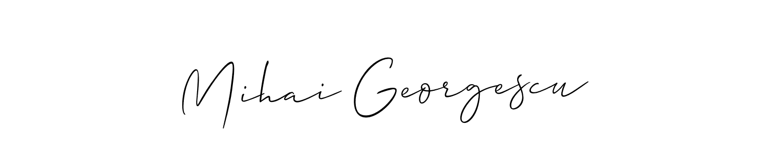 Use a signature maker to create a handwritten signature online. With this signature software, you can design (Allison_Script) your own signature for name Mihai Georgescu. Mihai Georgescu signature style 2 images and pictures png