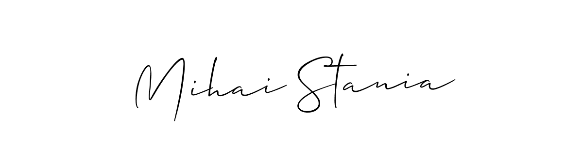 How to make Mihai Stania name signature. Use Allison_Script style for creating short signs online. This is the latest handwritten sign. Mihai Stania signature style 2 images and pictures png