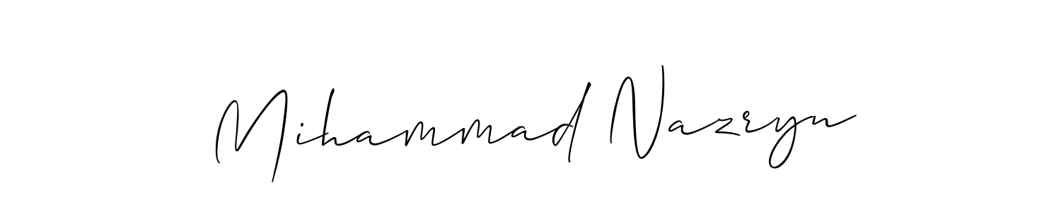 Similarly Allison_Script is the best handwritten signature design. Signature creator online .You can use it as an online autograph creator for name Mihammad Nazryn. Mihammad Nazryn signature style 2 images and pictures png