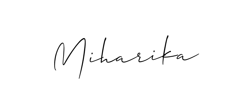 How to make Miharika name signature. Use Allison_Script style for creating short signs online. This is the latest handwritten sign. Miharika signature style 2 images and pictures png
