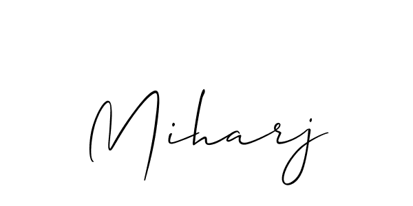 Also You can easily find your signature by using the search form. We will create Miharj name handwritten signature images for you free of cost using Allison_Script sign style. Miharj signature style 2 images and pictures png