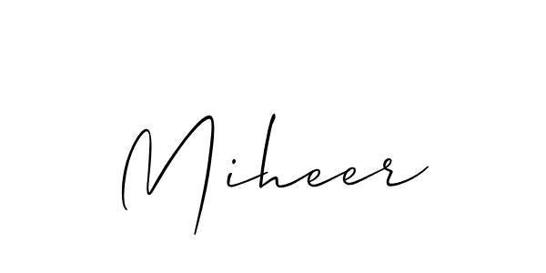 How to make Miheer signature? Allison_Script is a professional autograph style. Create handwritten signature for Miheer name. Miheer signature style 2 images and pictures png