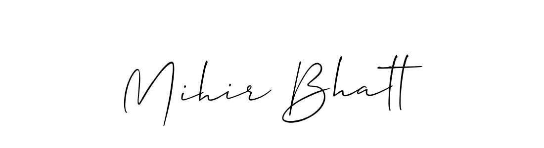 How to make Mihir Bhatt name signature. Use Allison_Script style for creating short signs online. This is the latest handwritten sign. Mihir Bhatt signature style 2 images and pictures png