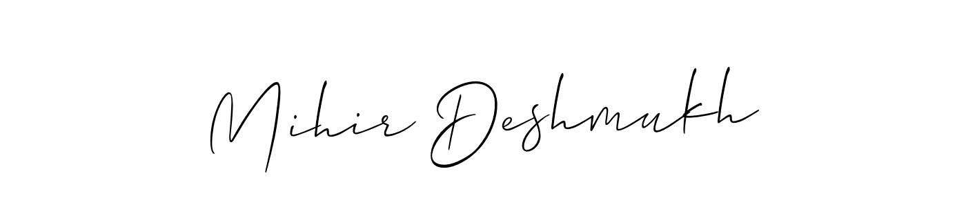 Create a beautiful signature design for name Mihir Deshmukh. With this signature (Allison_Script) fonts, you can make a handwritten signature for free. Mihir Deshmukh signature style 2 images and pictures png