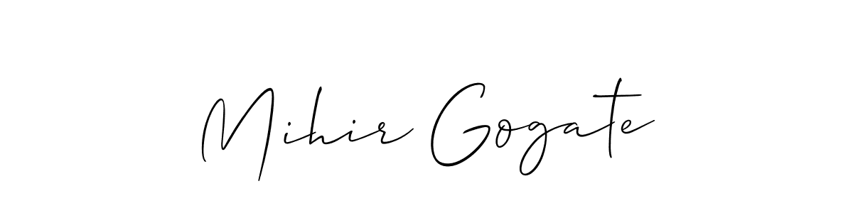 Make a beautiful signature design for name Mihir Gogate. With this signature (Allison_Script) style, you can create a handwritten signature for free. Mihir Gogate signature style 2 images and pictures png