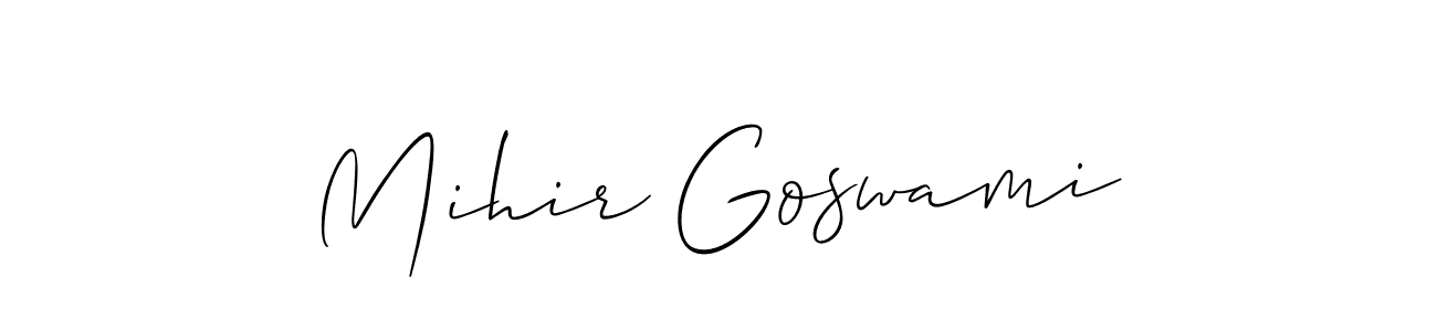 Mihir Goswami stylish signature style. Best Handwritten Sign (Allison_Script) for my name. Handwritten Signature Collection Ideas for my name Mihir Goswami. Mihir Goswami signature style 2 images and pictures png