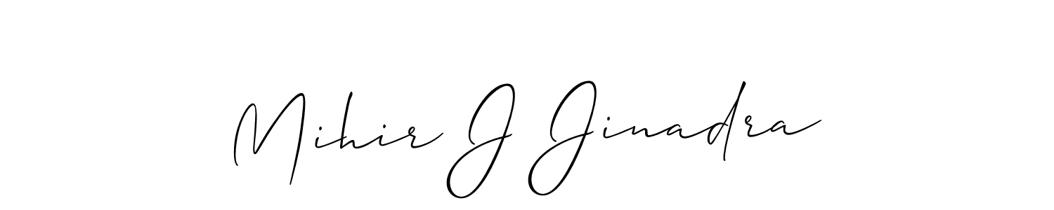 Allison_Script is a professional signature style that is perfect for those who want to add a touch of class to their signature. It is also a great choice for those who want to make their signature more unique. Get Mihir J Jinadra name to fancy signature for free. Mihir J Jinadra signature style 2 images and pictures png