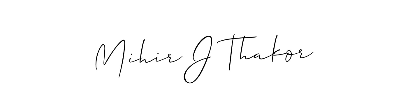 Use a signature maker to create a handwritten signature online. With this signature software, you can design (Allison_Script) your own signature for name Mihir J Thakor. Mihir J Thakor signature style 2 images and pictures png