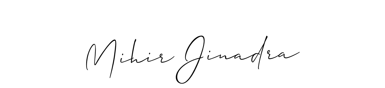 Check out images of Autograph of Mihir Jinadra name. Actor Mihir Jinadra Signature Style. Allison_Script is a professional sign style online. Mihir Jinadra signature style 2 images and pictures png