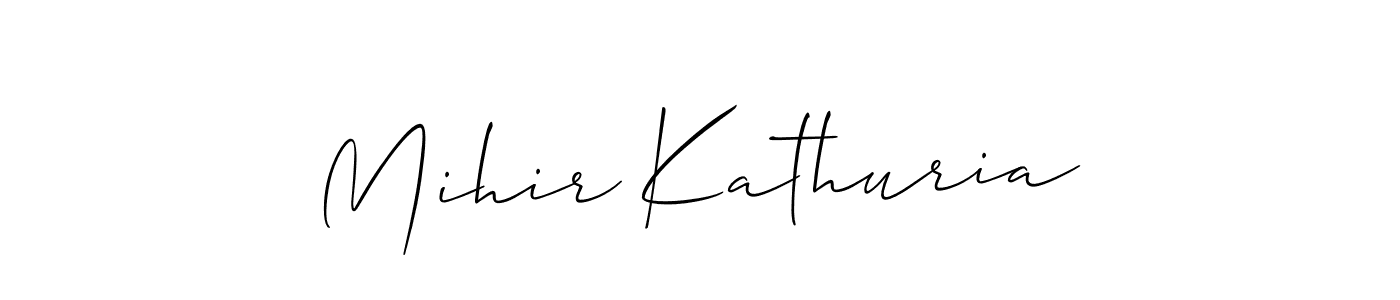 You should practise on your own different ways (Allison_Script) to write your name (Mihir Kathuria) in signature. don't let someone else do it for you. Mihir Kathuria signature style 2 images and pictures png