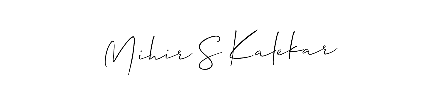 Also we have Mihir S Kalekar name is the best signature style. Create professional handwritten signature collection using Allison_Script autograph style. Mihir S Kalekar signature style 2 images and pictures png