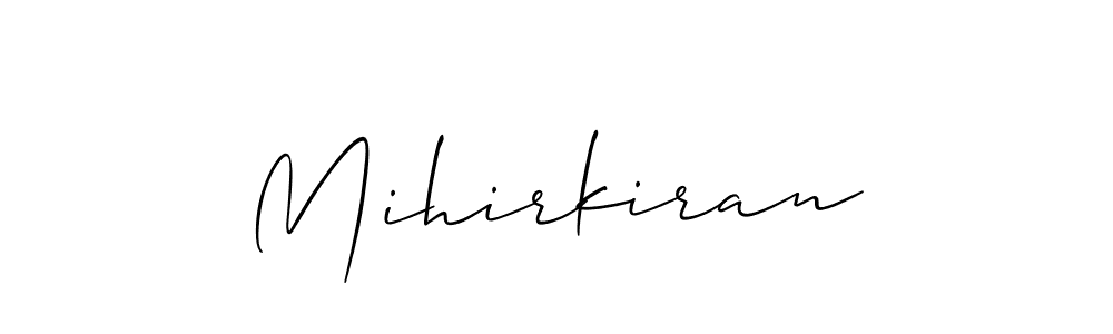 How to make Mihirkiran name signature. Use Allison_Script style for creating short signs online. This is the latest handwritten sign. Mihirkiran signature style 2 images and pictures png