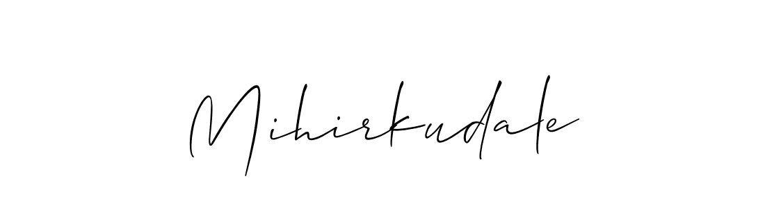 How to make Mihirkudale name signature. Use Allison_Script style for creating short signs online. This is the latest handwritten sign. Mihirkudale signature style 2 images and pictures png