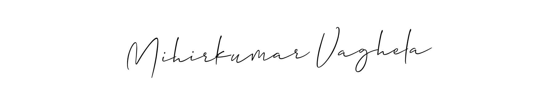 This is the best signature style for the Mihirkumar Vaghela name. Also you like these signature font (Allison_Script). Mix name signature. Mihirkumar Vaghela signature style 2 images and pictures png
