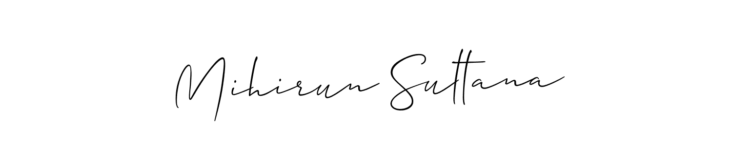 Allison_Script is a professional signature style that is perfect for those who want to add a touch of class to their signature. It is also a great choice for those who want to make their signature more unique. Get Mihirun Sultana name to fancy signature for free. Mihirun Sultana signature style 2 images and pictures png