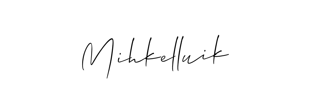 Also we have Mihkelluik name is the best signature style. Create professional handwritten signature collection using Allison_Script autograph style. Mihkelluik signature style 2 images and pictures png