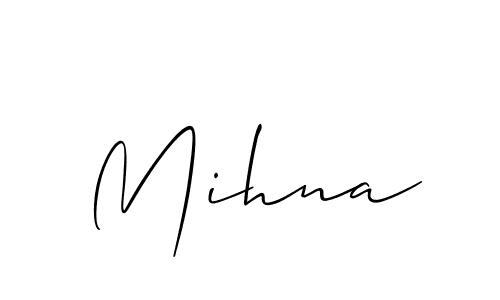 Mihna stylish signature style. Best Handwritten Sign (Allison_Script) for my name. Handwritten Signature Collection Ideas for my name Mihna. Mihna signature style 2 images and pictures png