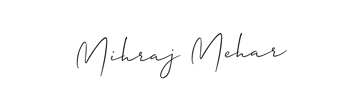 Mihraj Mehar stylish signature style. Best Handwritten Sign (Allison_Script) for my name. Handwritten Signature Collection Ideas for my name Mihraj Mehar. Mihraj Mehar signature style 2 images and pictures png