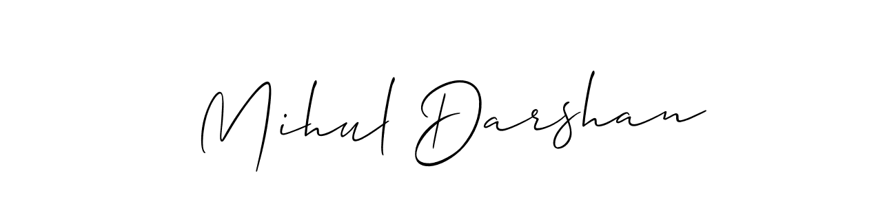 Make a short Mihul Darshan signature style. Manage your documents anywhere anytime using Allison_Script. Create and add eSignatures, submit forms, share and send files easily. Mihul Darshan signature style 2 images and pictures png