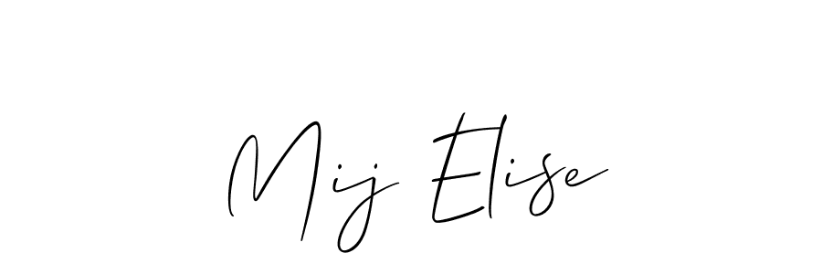 Use a signature maker to create a handwritten signature online. With this signature software, you can design (Allison_Script) your own signature for name Mij Elise. Mij Elise signature style 2 images and pictures png