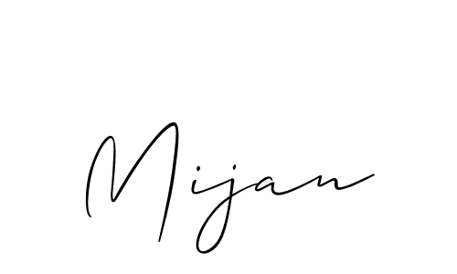 Design your own signature with our free online signature maker. With this signature software, you can create a handwritten (Allison_Script) signature for name Mijan. Mijan signature style 2 images and pictures png