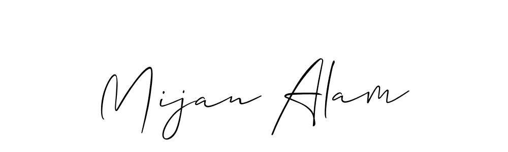 Mijan Alam stylish signature style. Best Handwritten Sign (Allison_Script) for my name. Handwritten Signature Collection Ideas for my name Mijan Alam. Mijan Alam signature style 2 images and pictures png