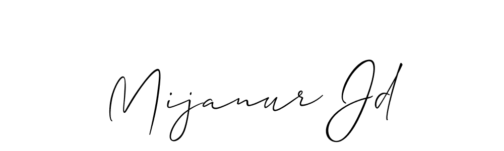 Make a beautiful signature design for name Mijanur Jd. With this signature (Allison_Script) style, you can create a handwritten signature for free. Mijanur Jd signature style 2 images and pictures png