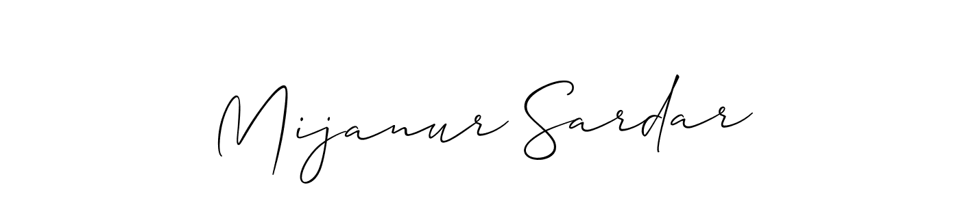 How to make Mijanur Sardar name signature. Use Allison_Script style for creating short signs online. This is the latest handwritten sign. Mijanur Sardar signature style 2 images and pictures png