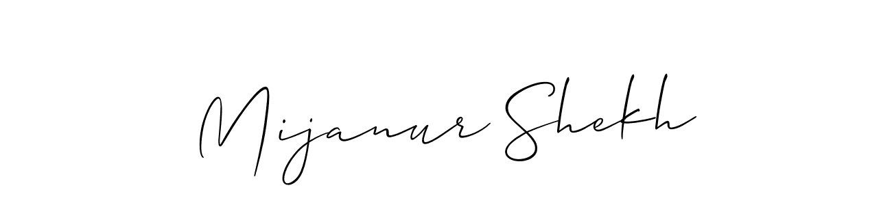 Make a beautiful signature design for name Mijanur Shekh. With this signature (Allison_Script) style, you can create a handwritten signature for free. Mijanur Shekh signature style 2 images and pictures png