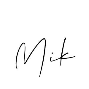 Create a beautiful signature design for name Mik. With this signature (Allison_Script) fonts, you can make a handwritten signature for free. Mik signature style 2 images and pictures png