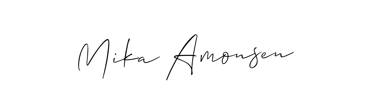 You can use this online signature creator to create a handwritten signature for the name Mika Amonsen. This is the best online autograph maker. Mika Amonsen signature style 2 images and pictures png