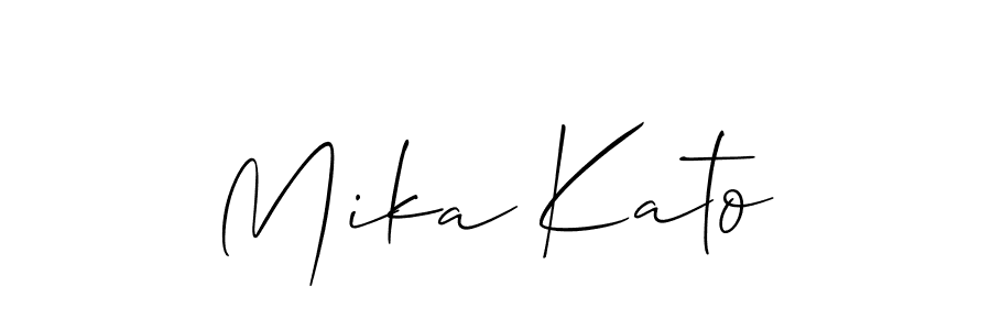 Design your own signature with our free online signature maker. With this signature software, you can create a handwritten (Allison_Script) signature for name Mika Kato. Mika Kato signature style 2 images and pictures png