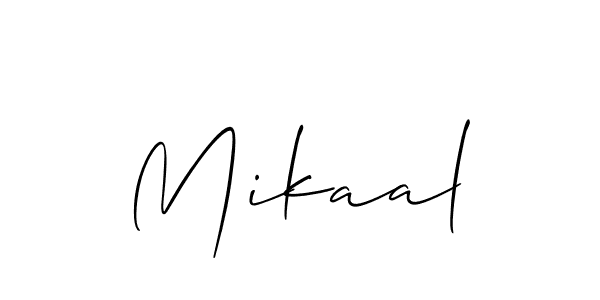 The best way (Allison_Script) to make a short signature is to pick only two or three words in your name. The name Mikaal include a total of six letters. For converting this name. Mikaal signature style 2 images and pictures png