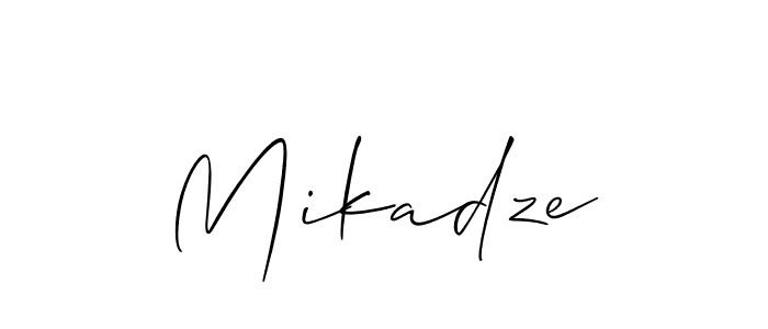 The best way (Allison_Script) to make a short signature is to pick only two or three words in your name. The name Mikadze include a total of six letters. For converting this name. Mikadze signature style 2 images and pictures png
