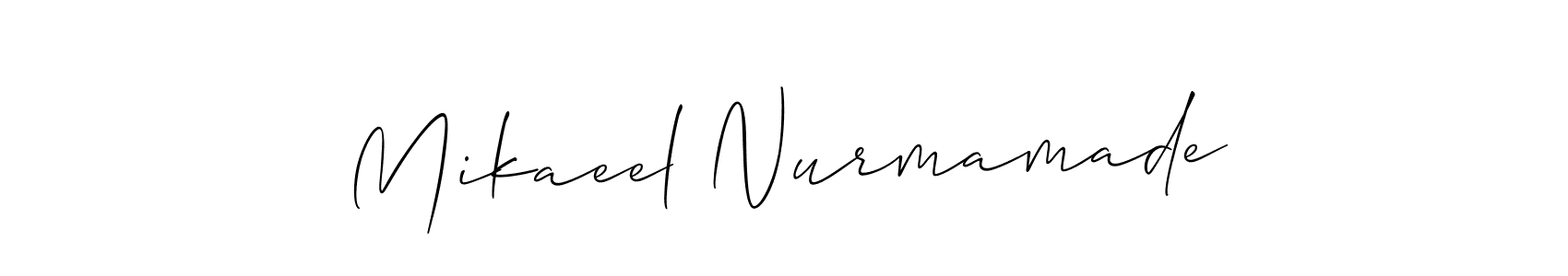 This is the best signature style for the Mikaeel Nurmamade name. Also you like these signature font (Allison_Script). Mix name signature. Mikaeel Nurmamade signature style 2 images and pictures png
