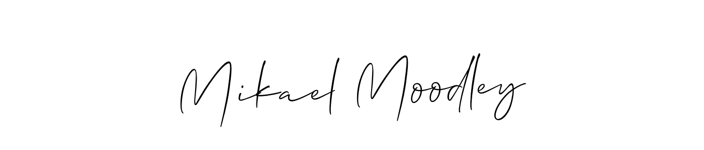 Make a beautiful signature design for name Mikael Moodley. With this signature (Allison_Script) style, you can create a handwritten signature for free. Mikael Moodley signature style 2 images and pictures png