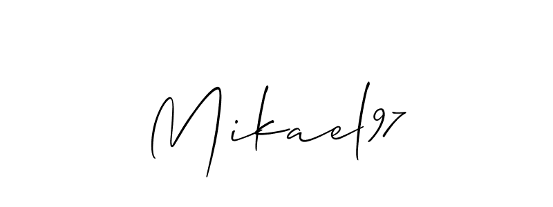 Make a beautiful signature design for name Mikael97. With this signature (Allison_Script) style, you can create a handwritten signature for free. Mikael97 signature style 2 images and pictures png