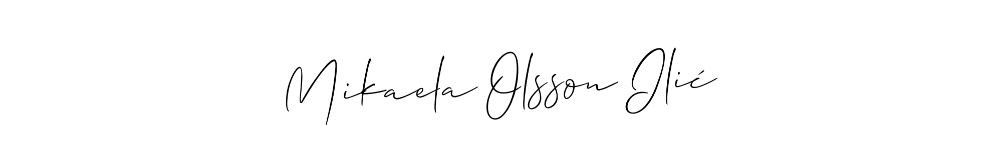 Allison_Script is a professional signature style that is perfect for those who want to add a touch of class to their signature. It is also a great choice for those who want to make their signature more unique. Get Mikaela Olsson Ilić name to fancy signature for free. Mikaela Olsson Ilić signature style 2 images and pictures png