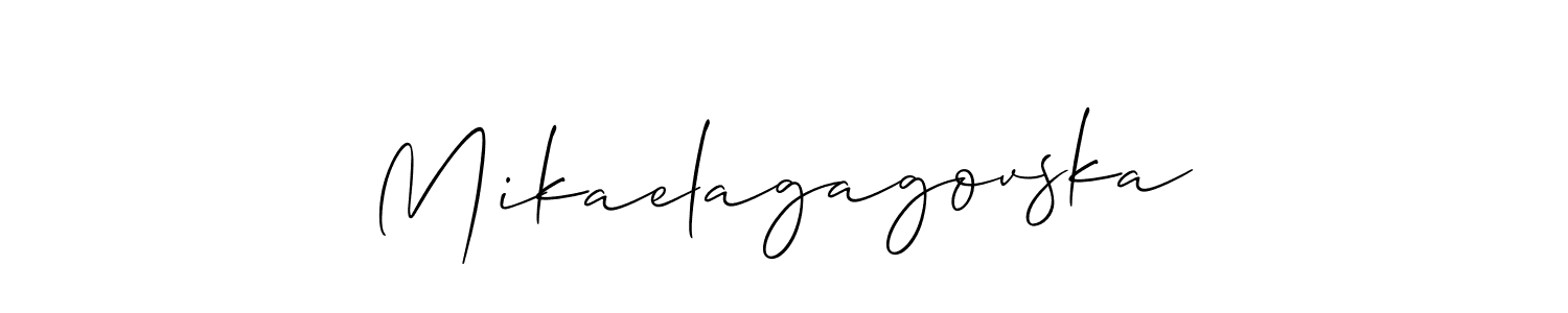 Also You can easily find your signature by using the search form. We will create Mikaelagagovska name handwritten signature images for you free of cost using Allison_Script sign style. Mikaelagagovska signature style 2 images and pictures png