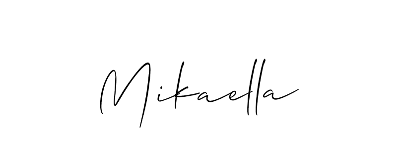 Mikaella stylish signature style. Best Handwritten Sign (Allison_Script) for my name. Handwritten Signature Collection Ideas for my name Mikaella. Mikaella signature style 2 images and pictures png