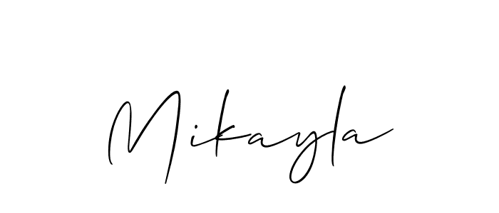 Design your own signature with our free online signature maker. With this signature software, you can create a handwritten (Allison_Script) signature for name Mikayla. Mikayla signature style 2 images and pictures png