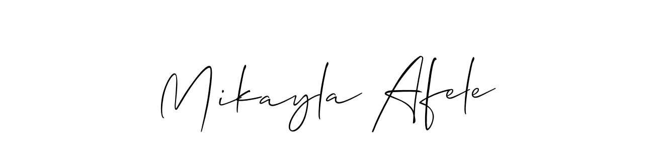 Use a signature maker to create a handwritten signature online. With this signature software, you can design (Allison_Script) your own signature for name Mikayla Afele. Mikayla Afele signature style 2 images and pictures png