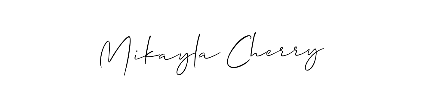 How to make Mikayla Cherry name signature. Use Allison_Script style for creating short signs online. This is the latest handwritten sign. Mikayla Cherry signature style 2 images and pictures png