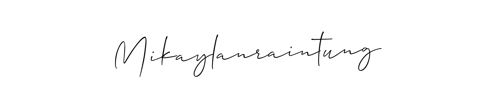 Allison_Script is a professional signature style that is perfect for those who want to add a touch of class to their signature. It is also a great choice for those who want to make their signature more unique. Get Mikaylanraintung name to fancy signature for free. Mikaylanraintung signature style 2 images and pictures png