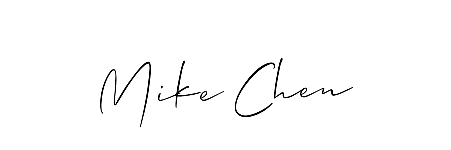 The best way (Allison_Script) to make a short signature is to pick only two or three words in your name. The name Mike Chen include a total of six letters. For converting this name. Mike Chen signature style 2 images and pictures png