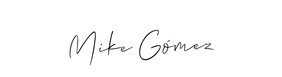 Make a beautiful signature design for name Mike Gómez. With this signature (Allison_Script) style, you can create a handwritten signature for free. Mike Gómez signature style 2 images and pictures png