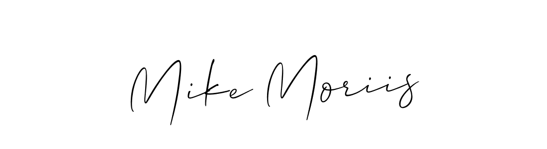 Make a beautiful signature design for name Mike Moriis. With this signature (Allison_Script) style, you can create a handwritten signature for free. Mike Moriis signature style 2 images and pictures png