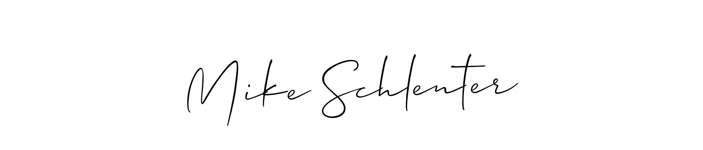 Use a signature maker to create a handwritten signature online. With this signature software, you can design (Allison_Script) your own signature for name Mike Schlenter. Mike Schlenter signature style 2 images and pictures png