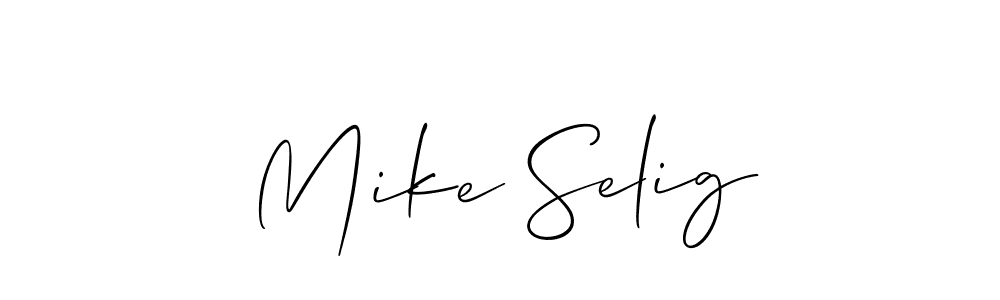 Create a beautiful signature design for name Mike Selig. With this signature (Allison_Script) fonts, you can make a handwritten signature for free. Mike Selig signature style 2 images and pictures png