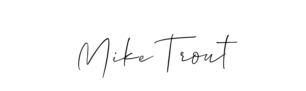 It looks lik you need a new signature style for name Mike Trout. Design unique handwritten (Allison_Script) signature with our free signature maker in just a few clicks. Mike Trout signature style 2 images and pictures png